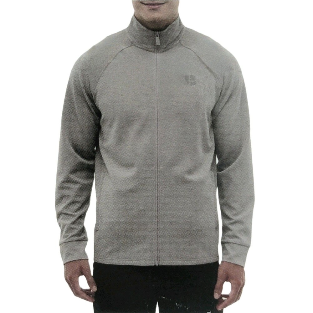 Bench Mens Urbanwear Full Zip Moisture Wicking Knit Jacket Stand Collar Gray NWT